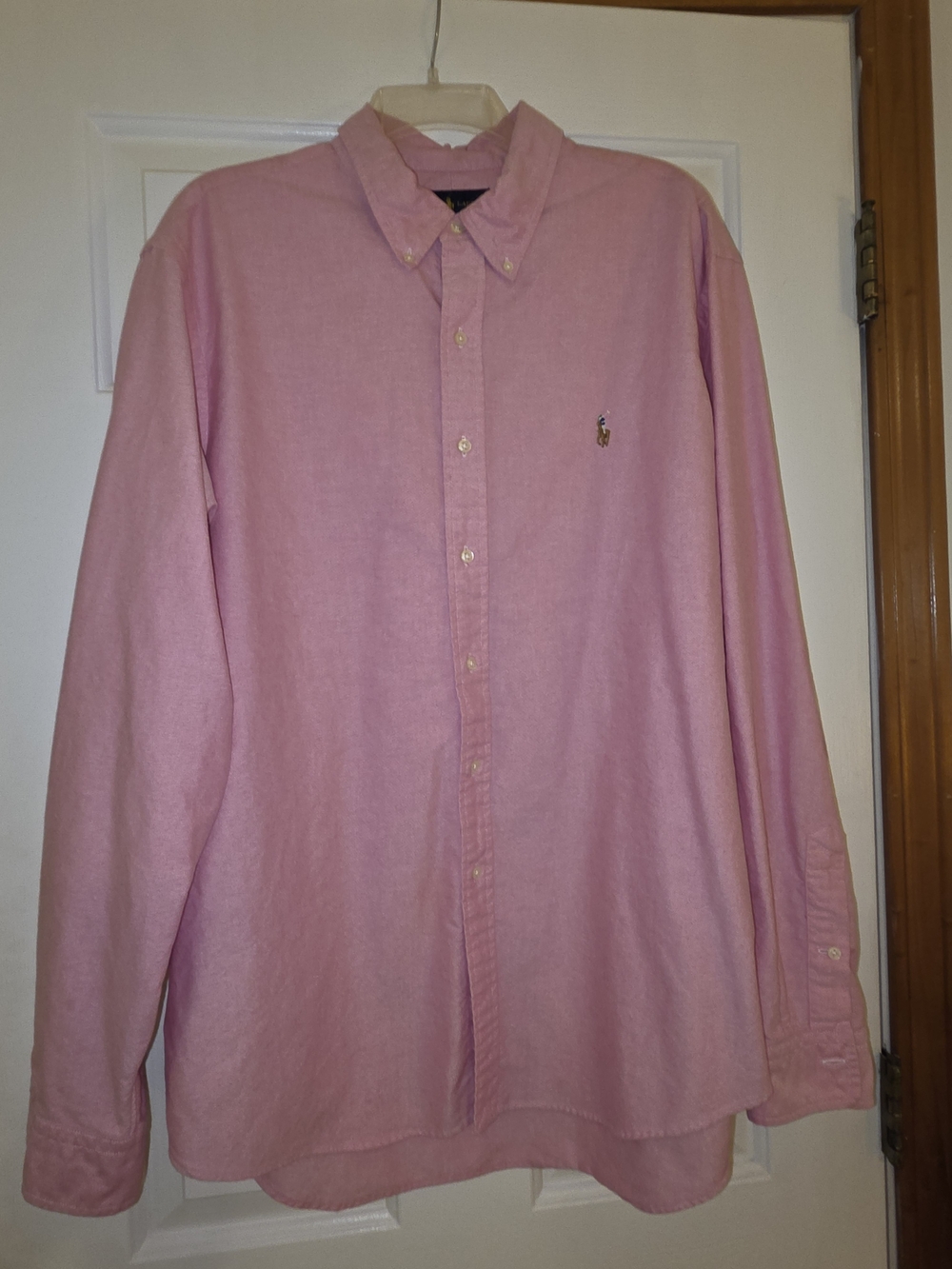 Polo by Ralph Lauren Men’s Pink Button-Down Oxford Shirt, Y2K Vintage